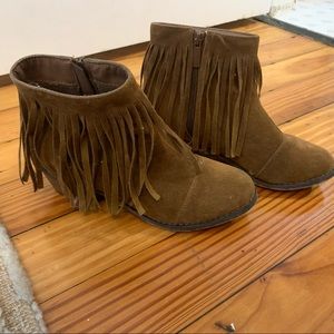 Boho fringe booties